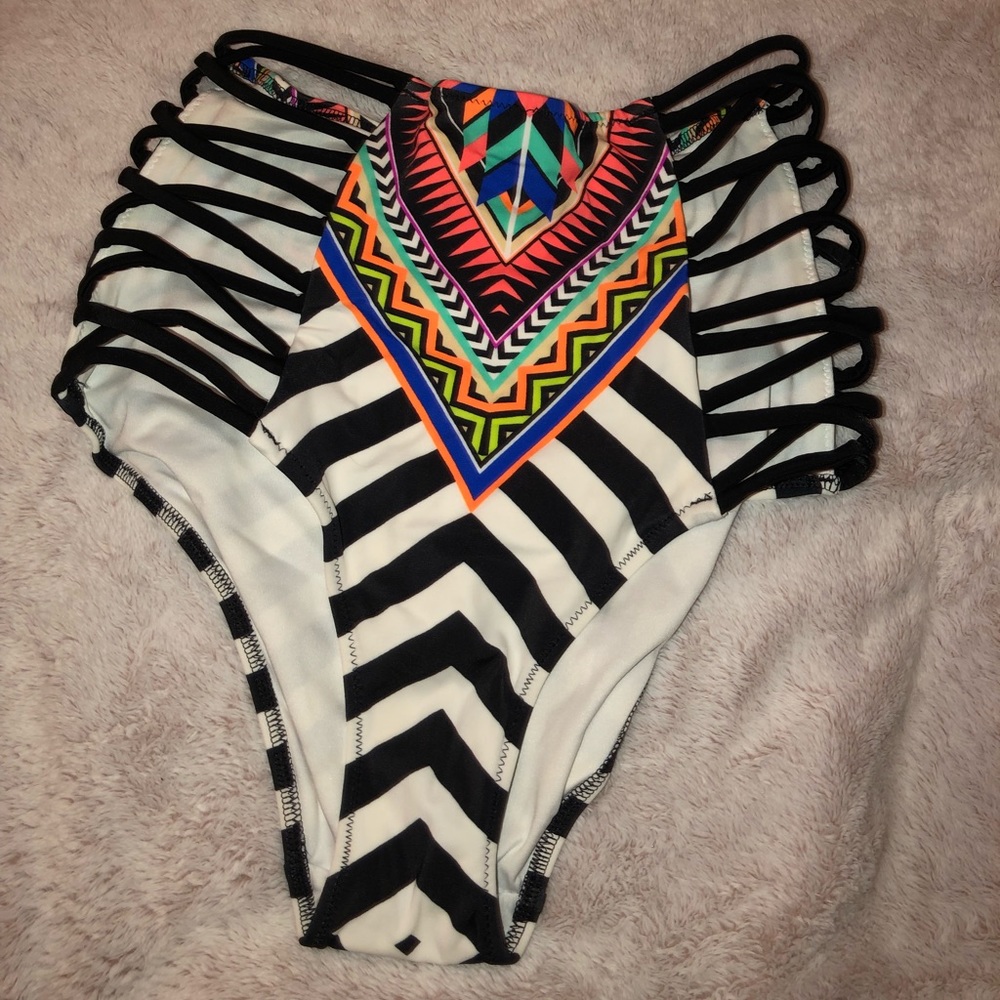 High waisted PINK bikini bottoms